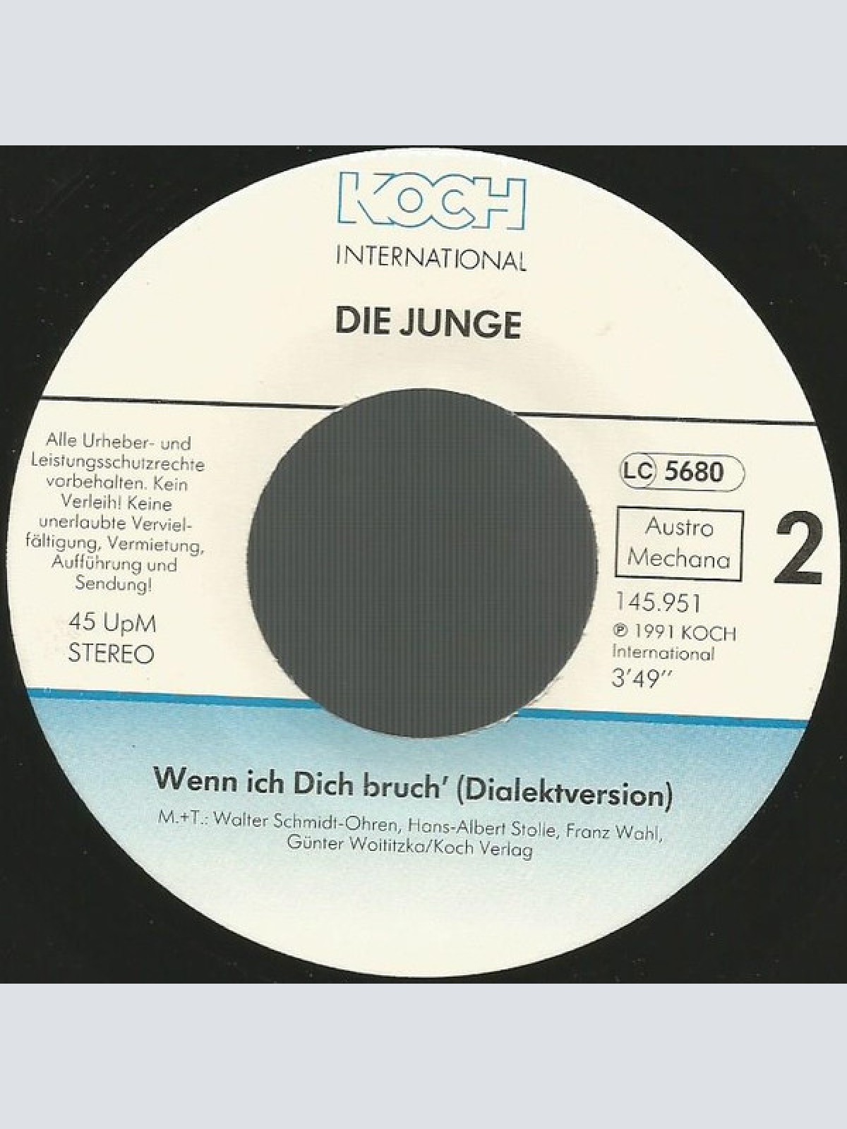 Vinyl / Die Junge* - Wenn Ich Dich Brauch'