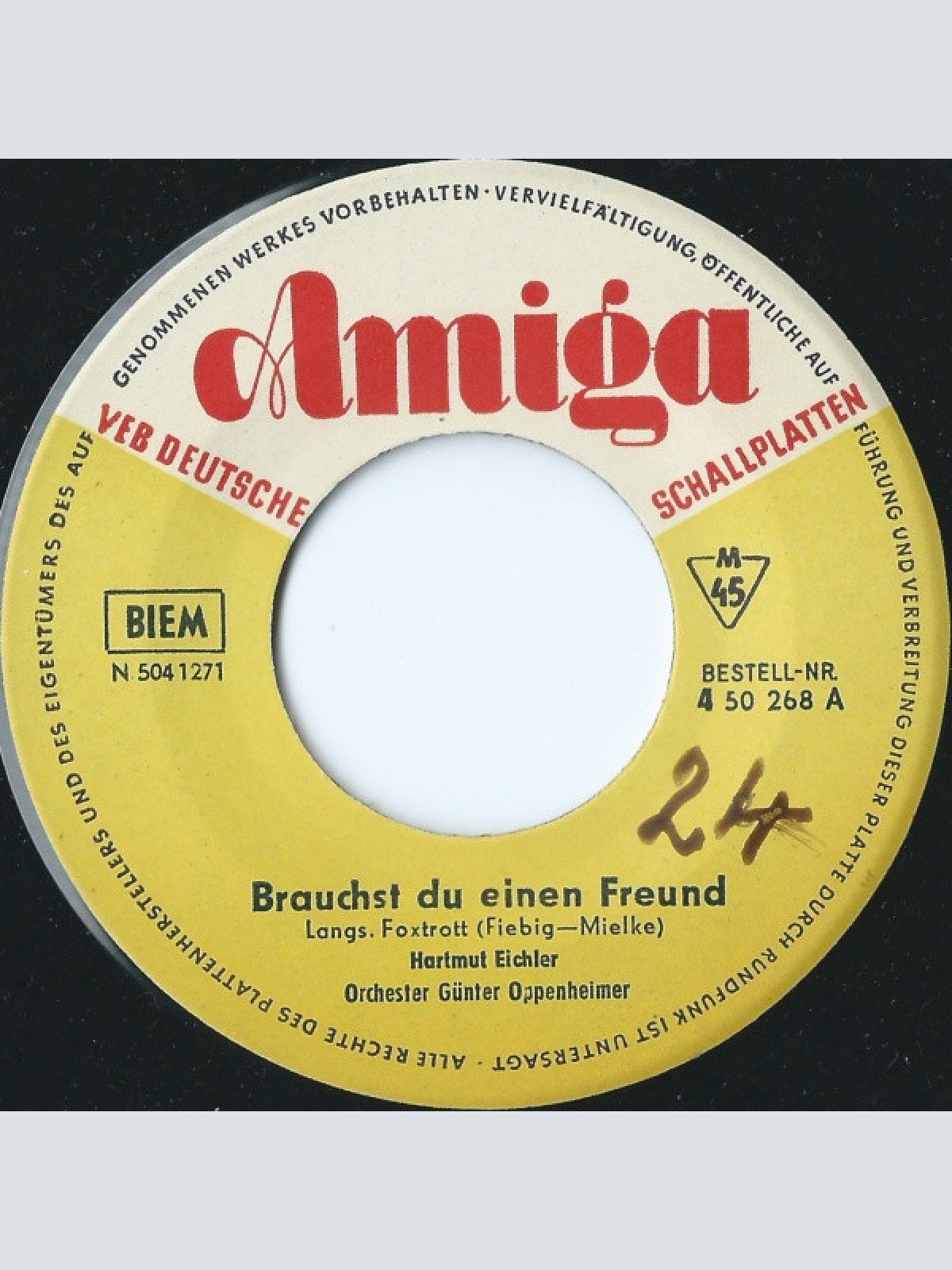 Vinyl / Hartmut Eichler - Brauchst Du Einen Freund / So Ein Mädchen Wie Du