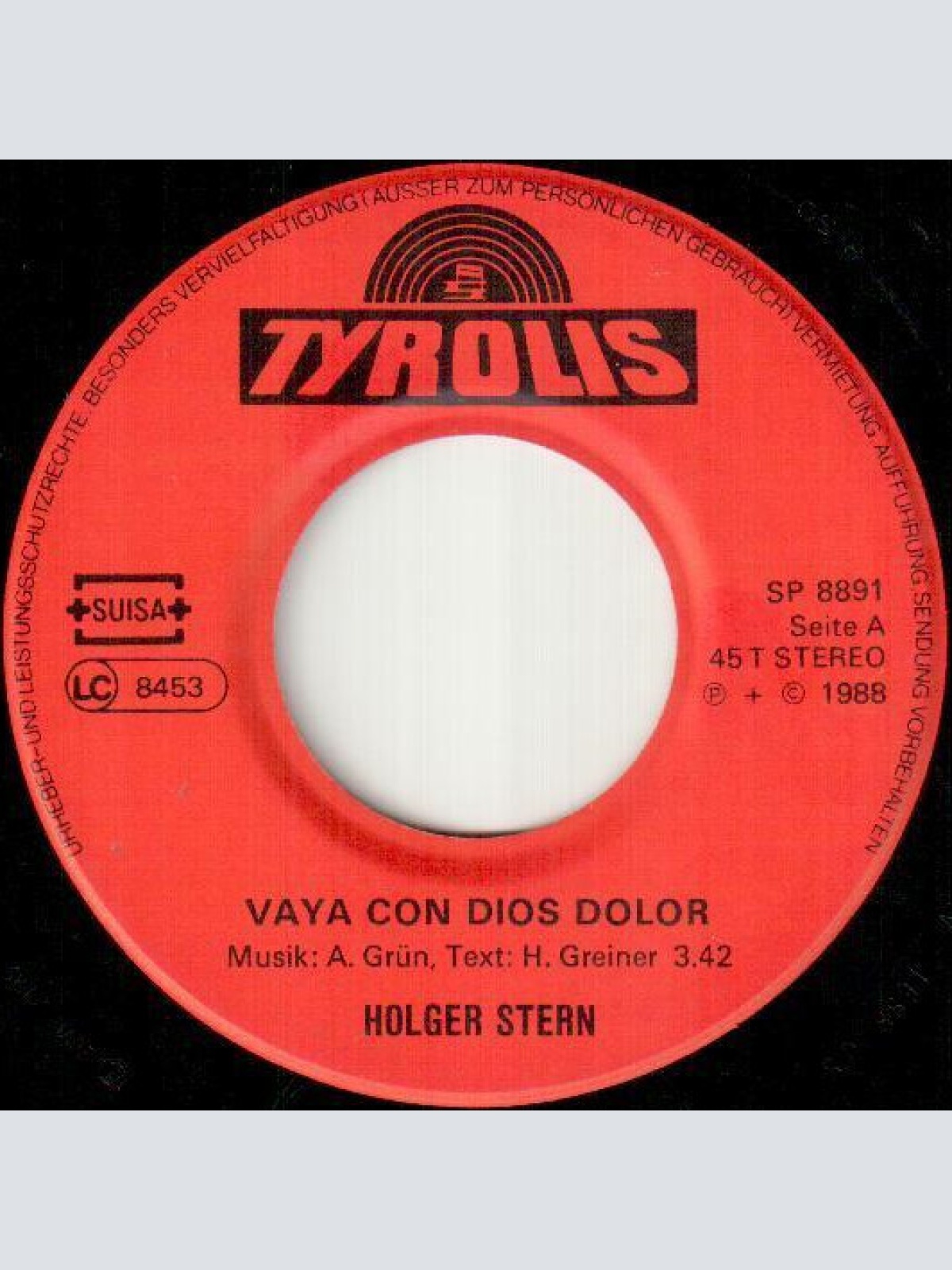 Vinyl / Holger Stern - Vaya Con Dios Dolor