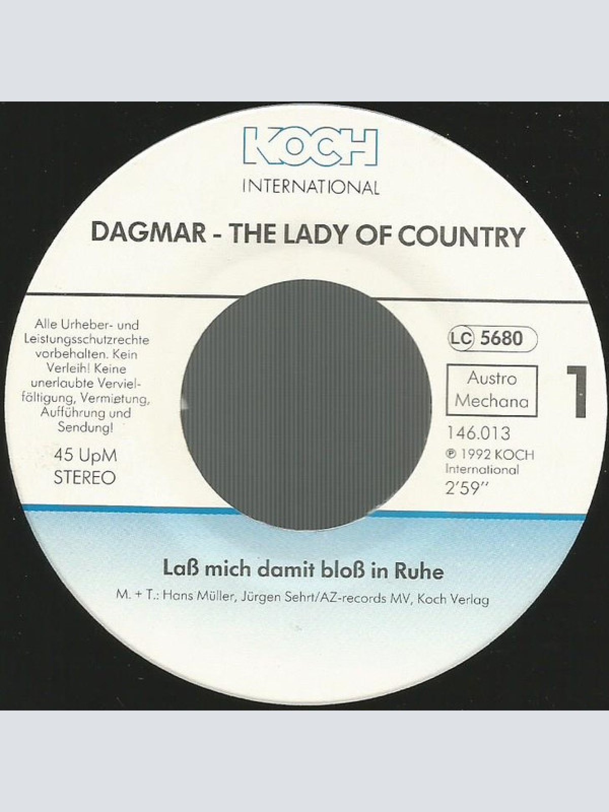 Vinyl / Dagmar - Laß Mich Damit Bloss In Ruhe