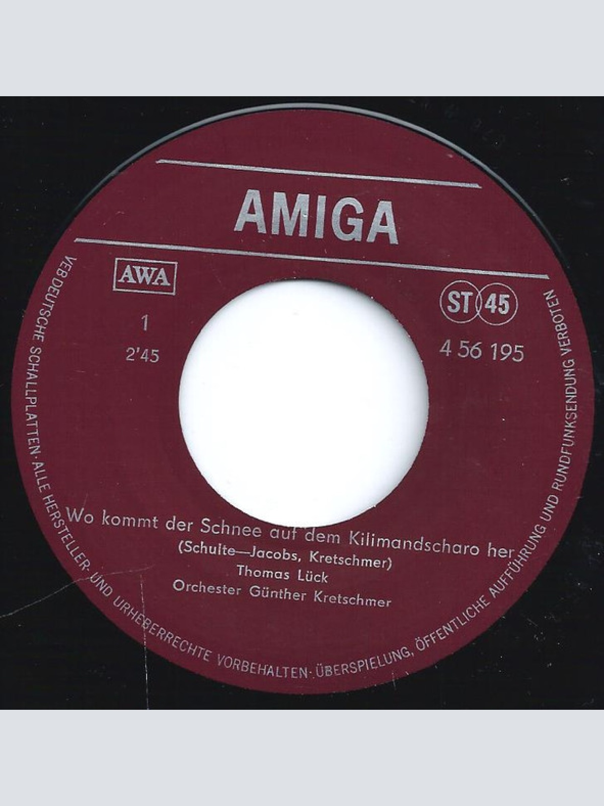 Vinyl / Thomas Lück - Wo Kommt Der Schnee Auf Dem Kilimandscharo Her / Du Bist So Zuckersüss