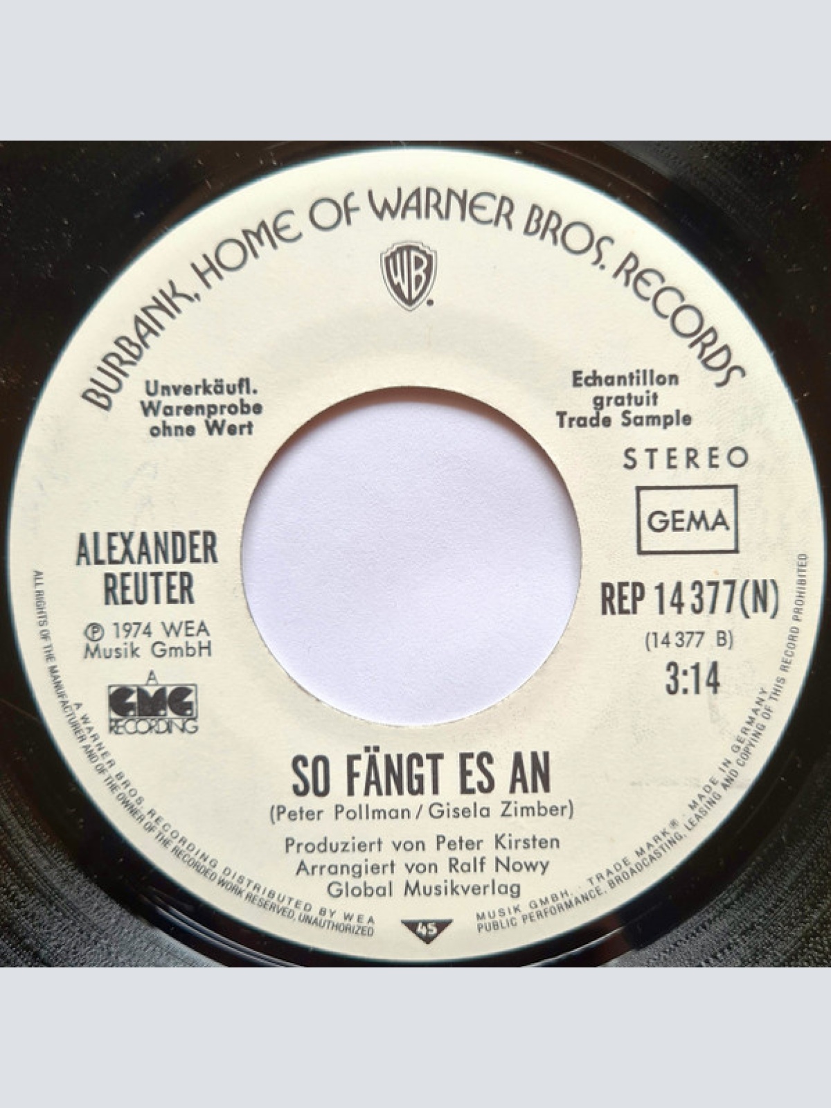 Vinyl / Alexander Reuter - Ma, Sie Hat Mich Angeseh'n