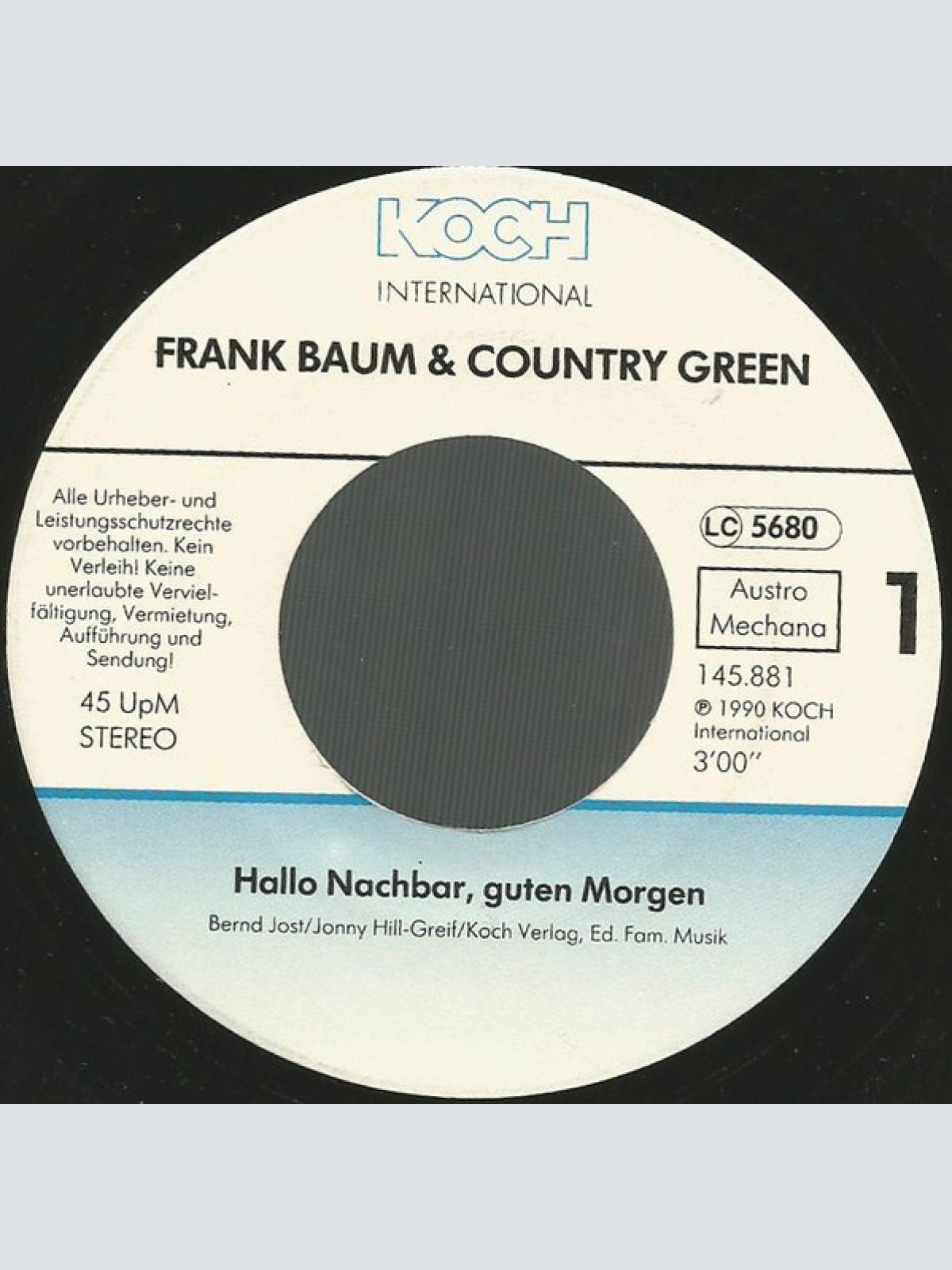 Vinyl / Frank Baum & Country Green - Hallo Nachbar, Guten Morgen