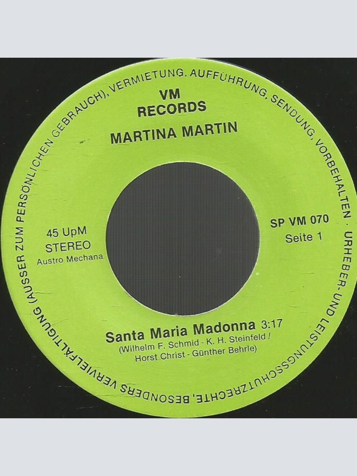 Vinyl / Martina Martin - Santa Maria Madonna