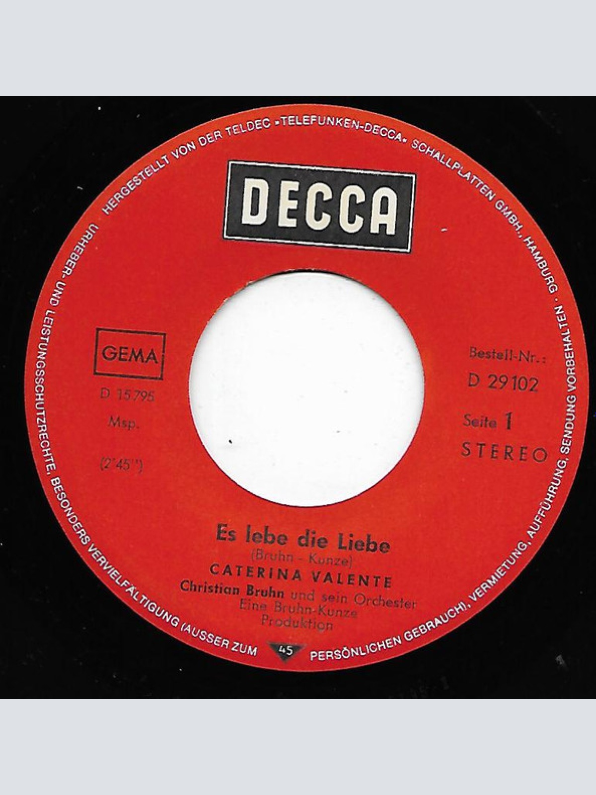 Vinyl / Caterina Valente - Es Lebe Die Liebe