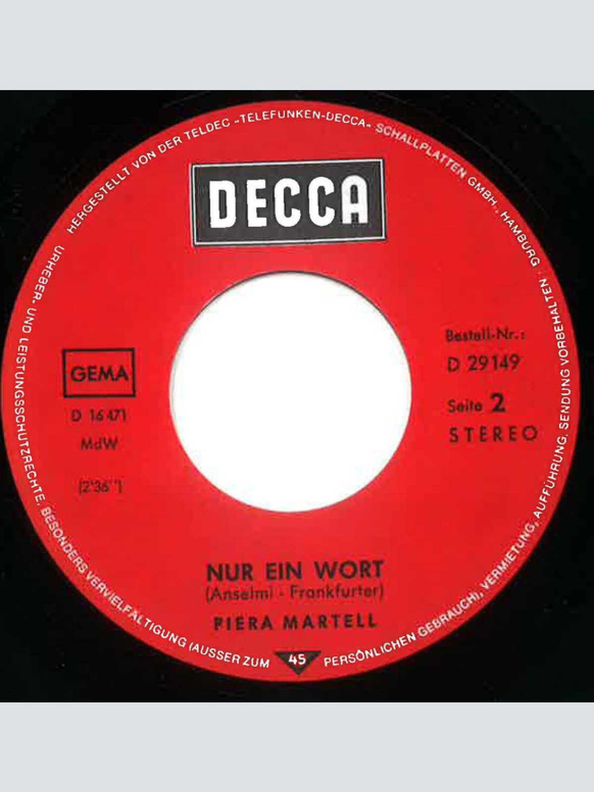 Vinyl / Piera Martell - Die Sprache Der Welt