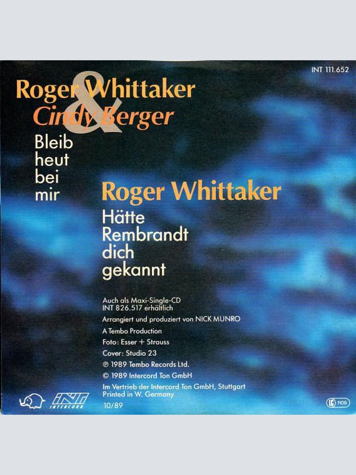 Vinyl / Roger Whittaker & Cindy Berger - Bleib Heut Bei Mir