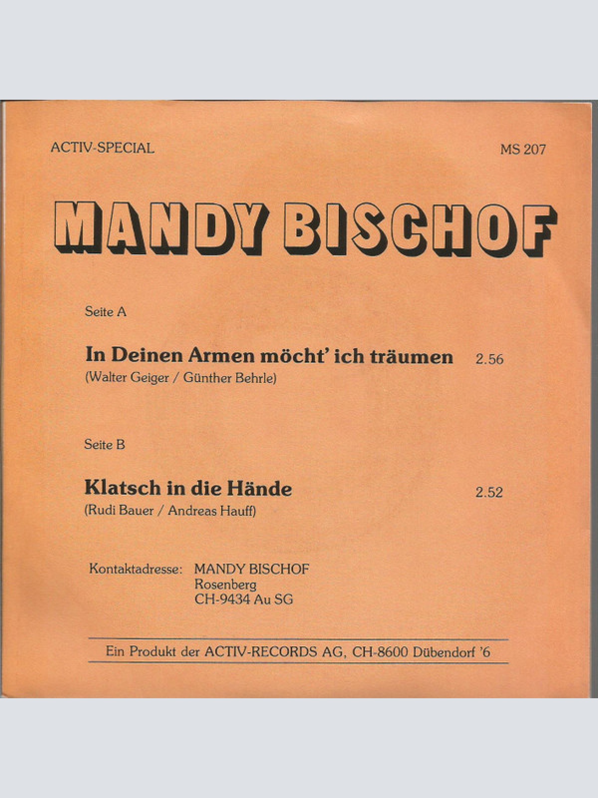 Vinyl / Mandy Bischof - In Deinen Armen Möcht' Ich Träumen