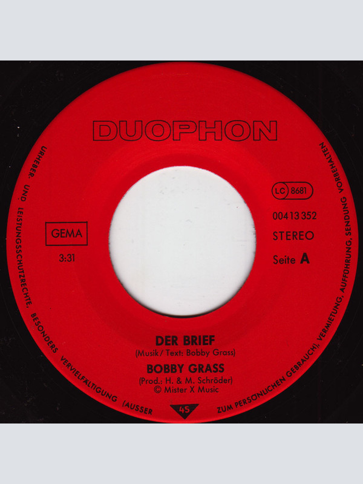 Vinyl / Bobby Grass - Der Brief