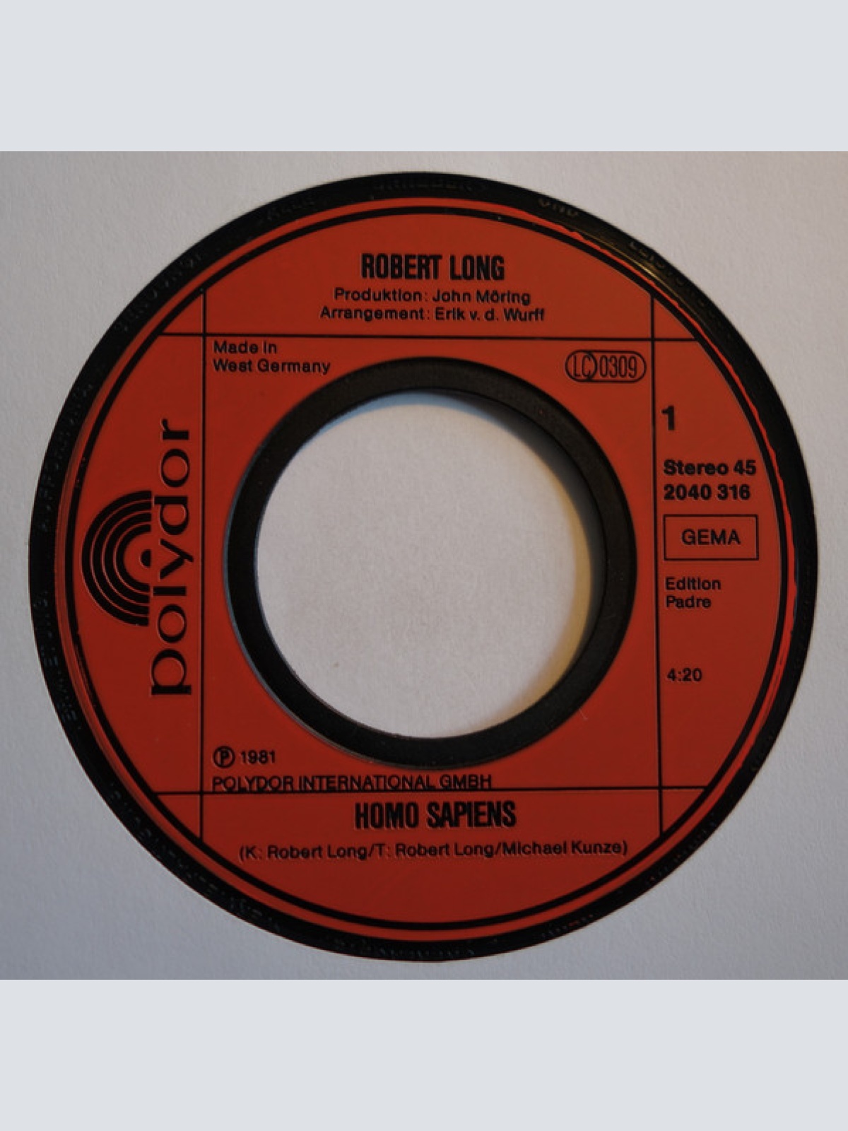 Vinyl / Robert Long - Homo Sapiens