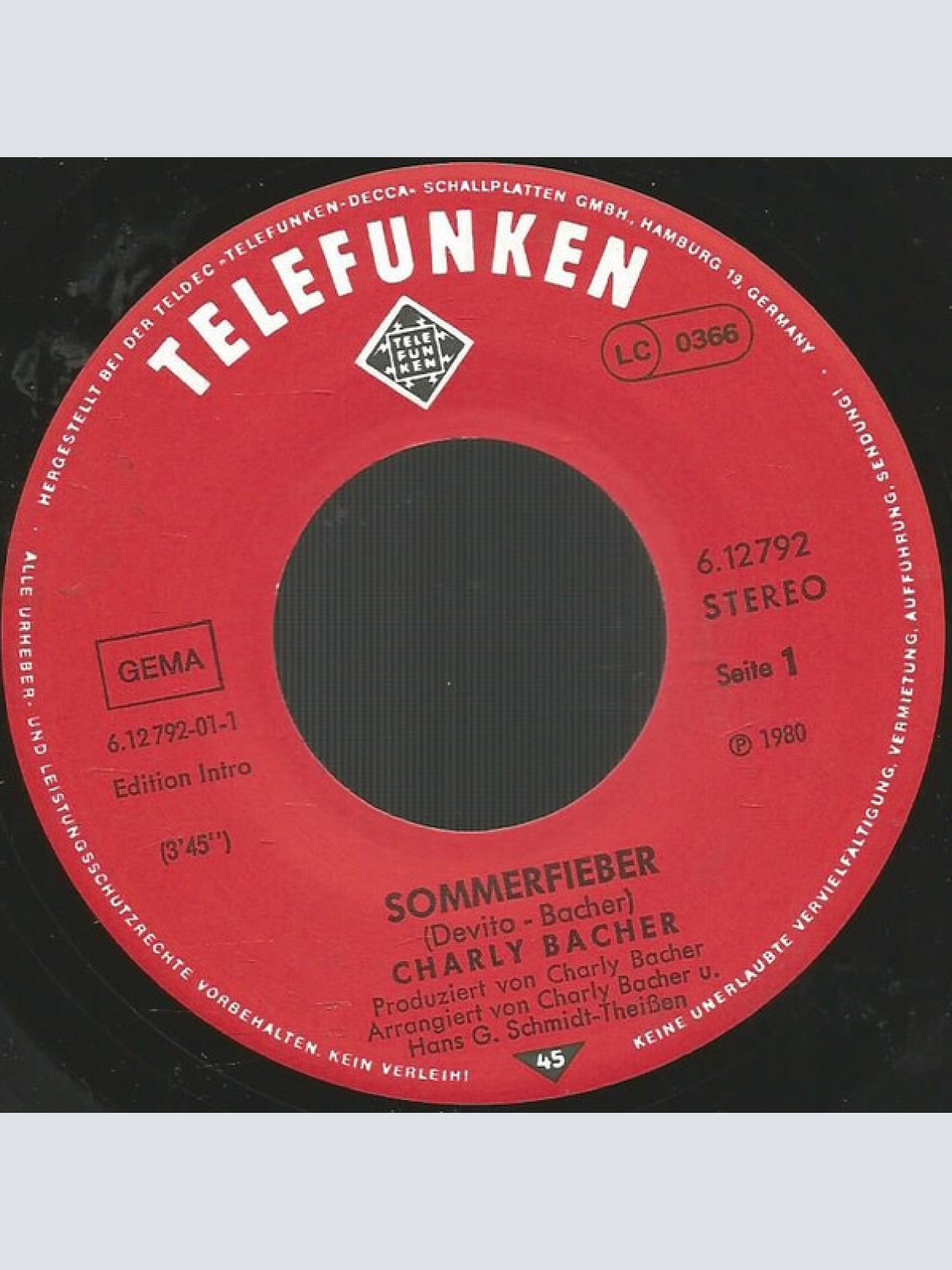 Vinyl / Charly Bacher - Sommerfieber