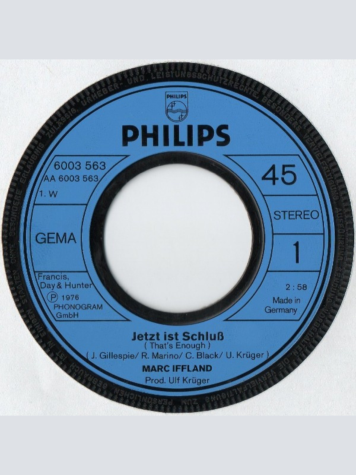 Vinyl / Marc Iffland - Jetzt ist Schluß