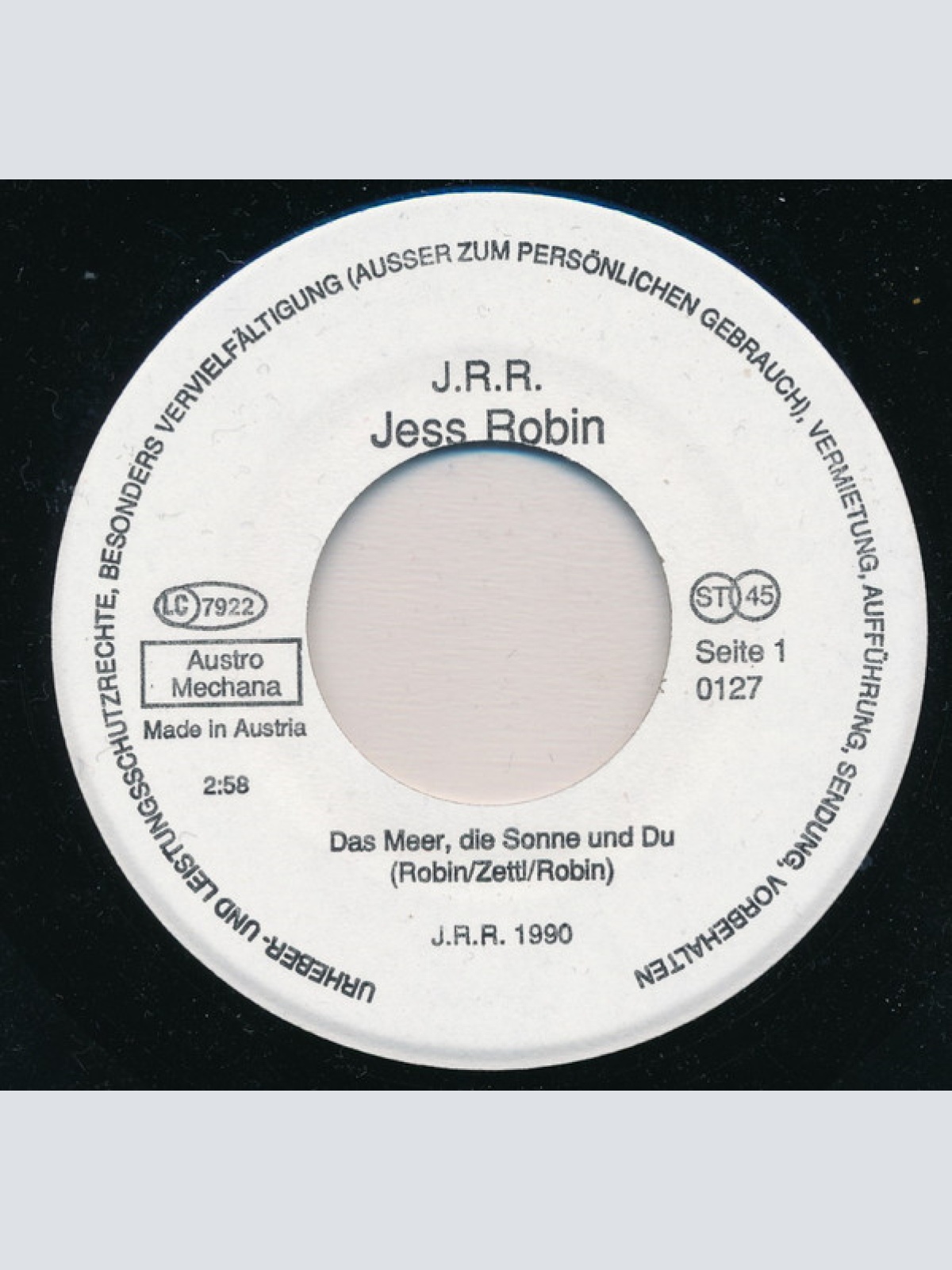 Vinyl / Jess Robin - Das Meer, Die Sonne Und Du