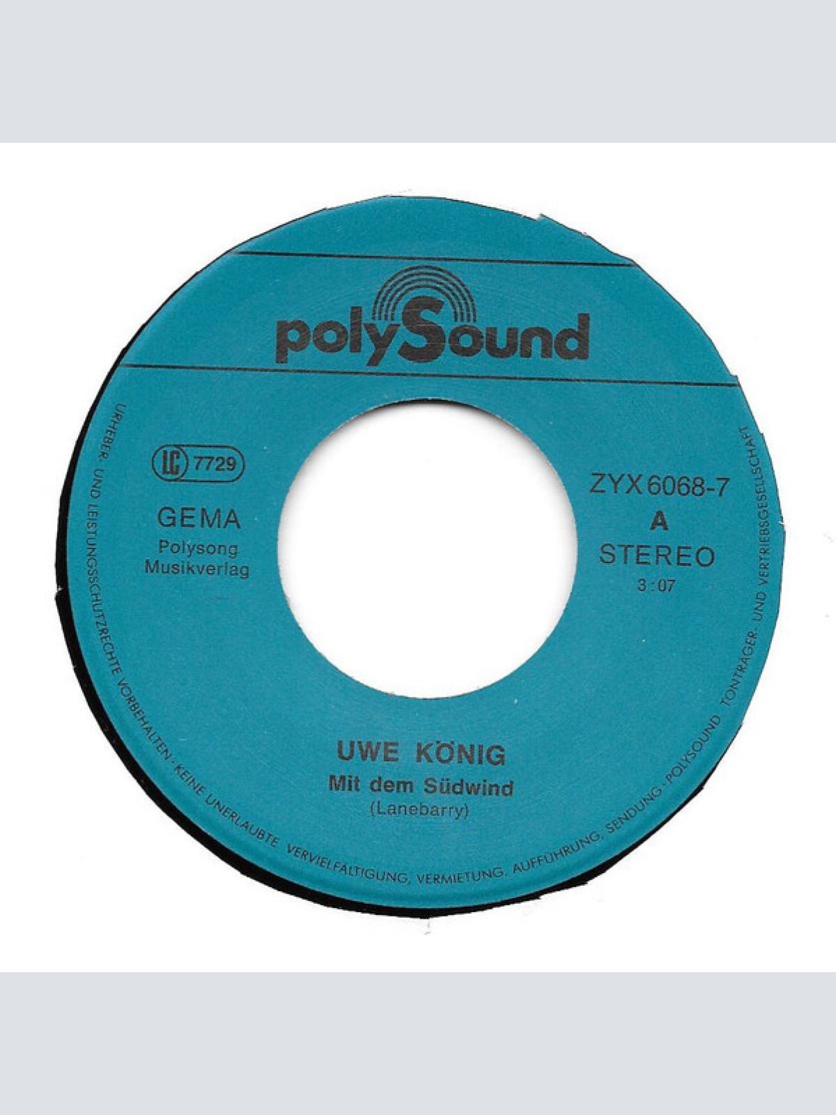 Vinyl / Uwe König - Mit Dem Südwind