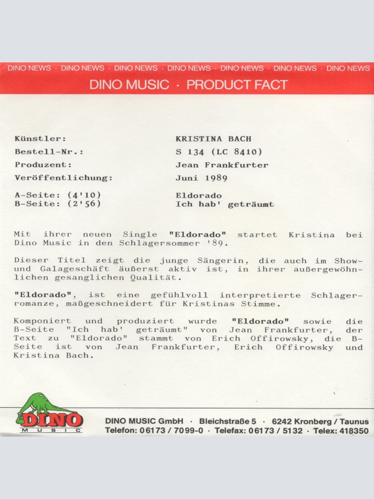 Vinyl / Kristina Bach - Eldorado