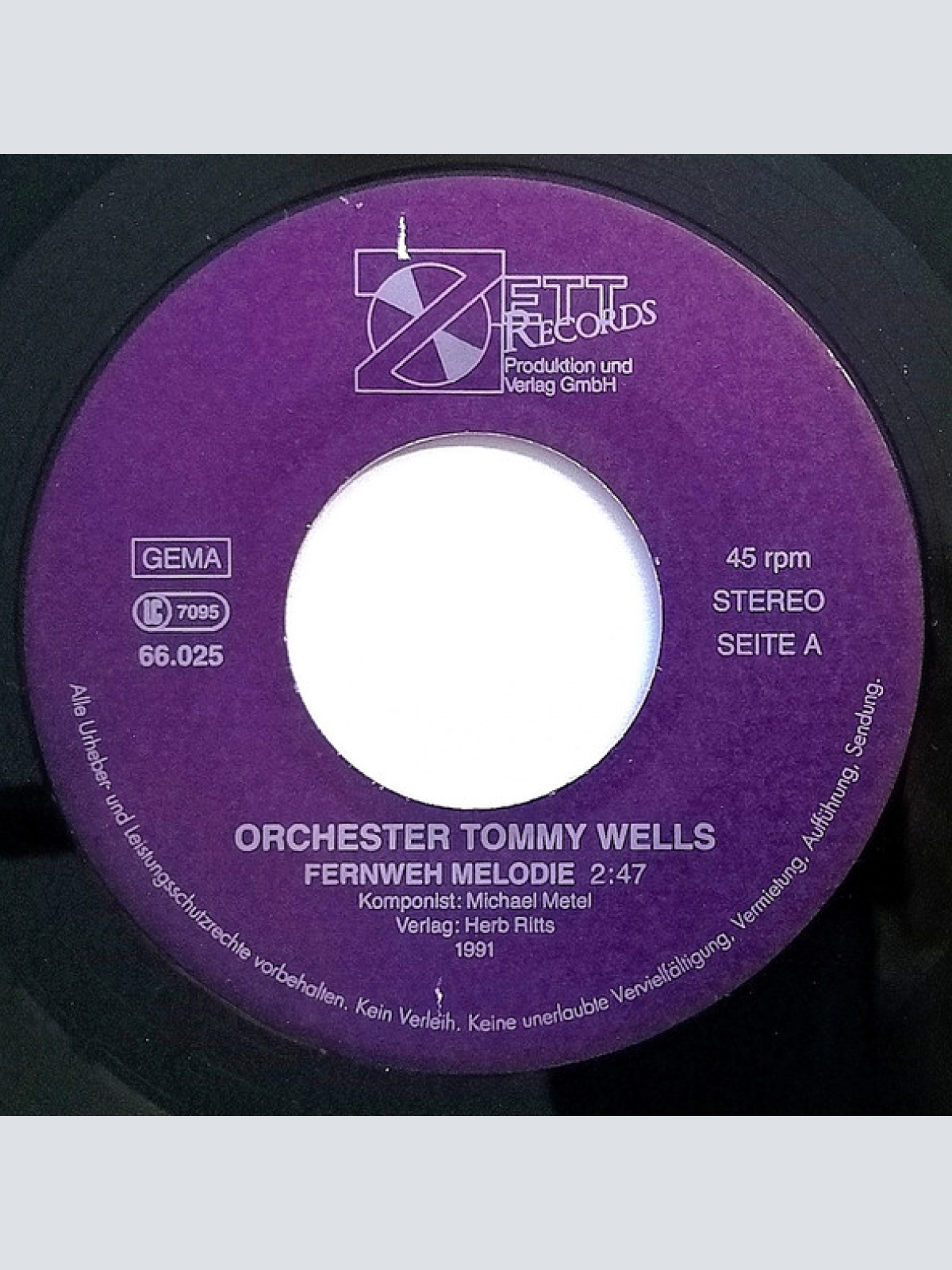 Vinyl / Orchester Tommy Wells - Fernweh Melodie