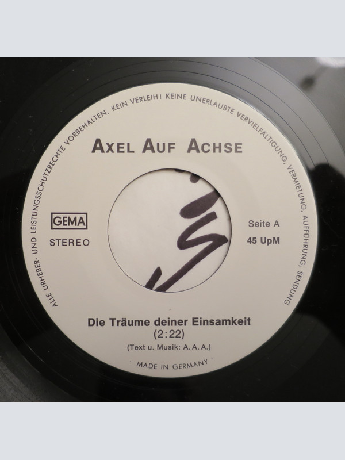 Vinyl / Axel Auf Achse - Die Träume Deiner Einsamkeit