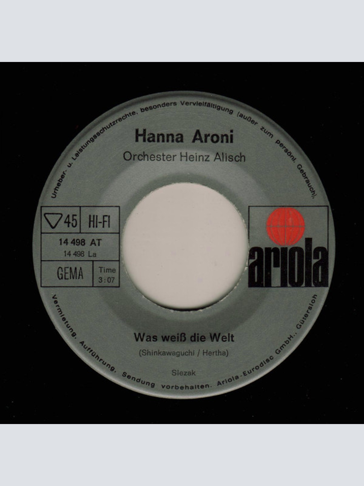 Vinyl / Hanna Aroni - Was Weiß Die Welt