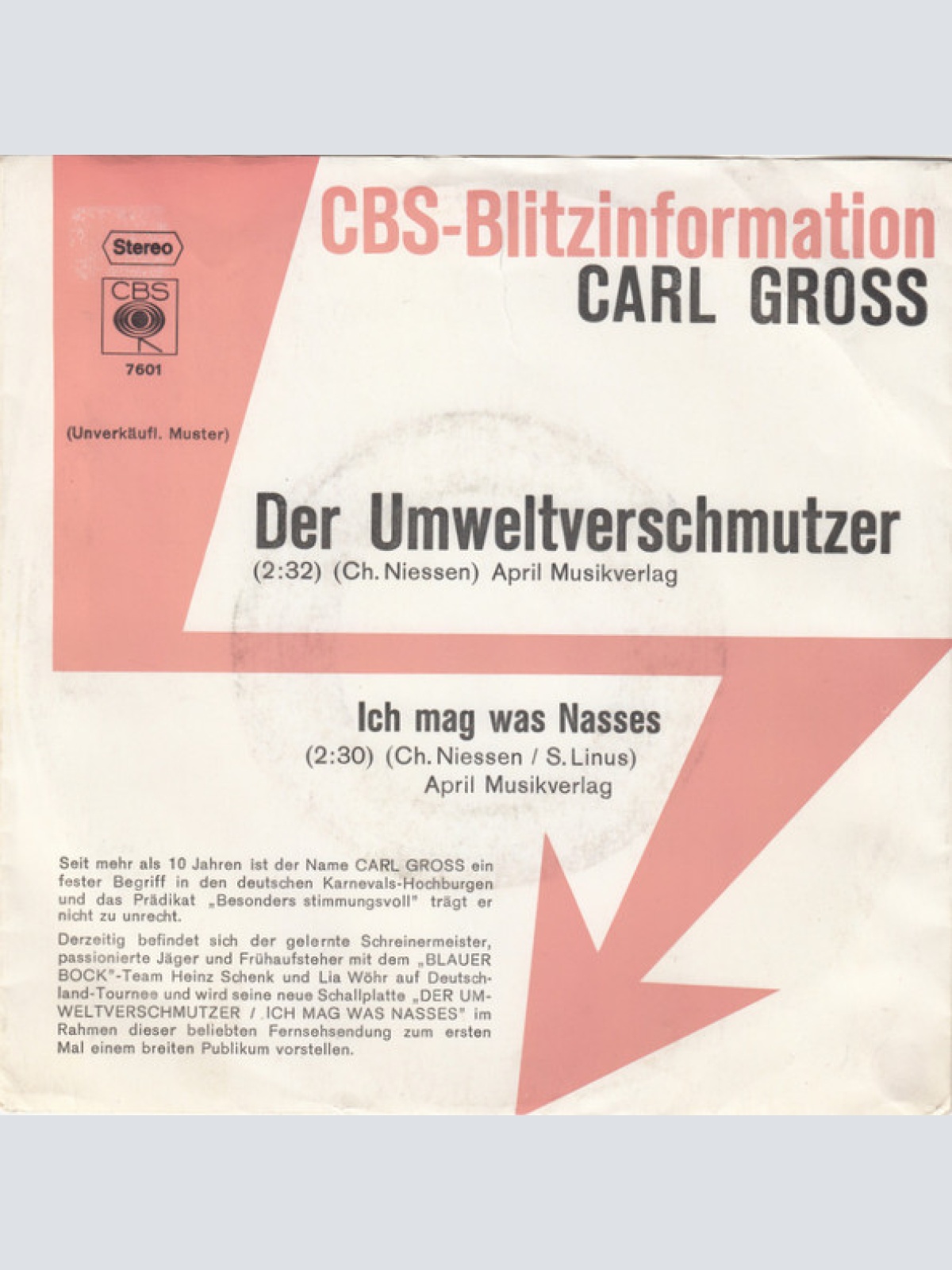 Vinyl / Carl Gross - Der Umweltverschmutzer