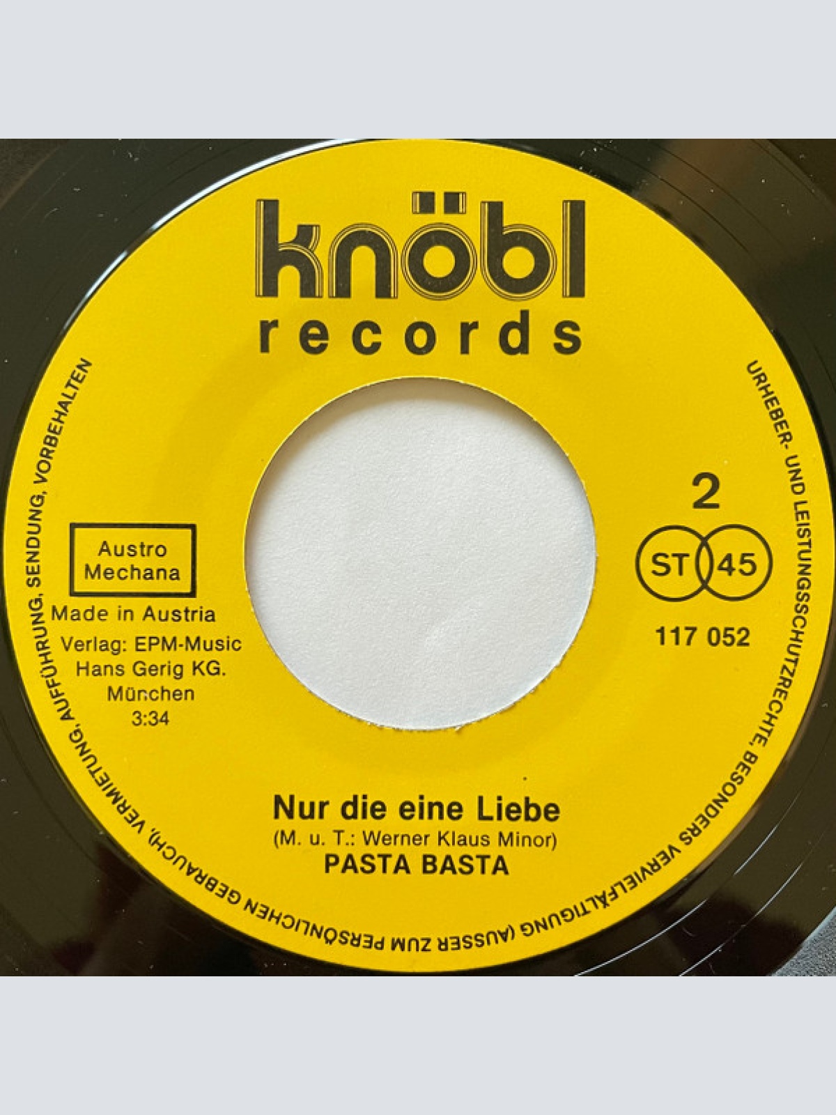 Vinyl / Pasta Basta - Viertel Vor Acht / Nur Die Eine Liebe
