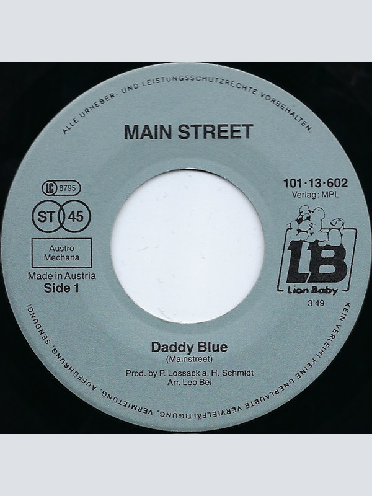 Vinyl / Main Street* - Daddy Blue