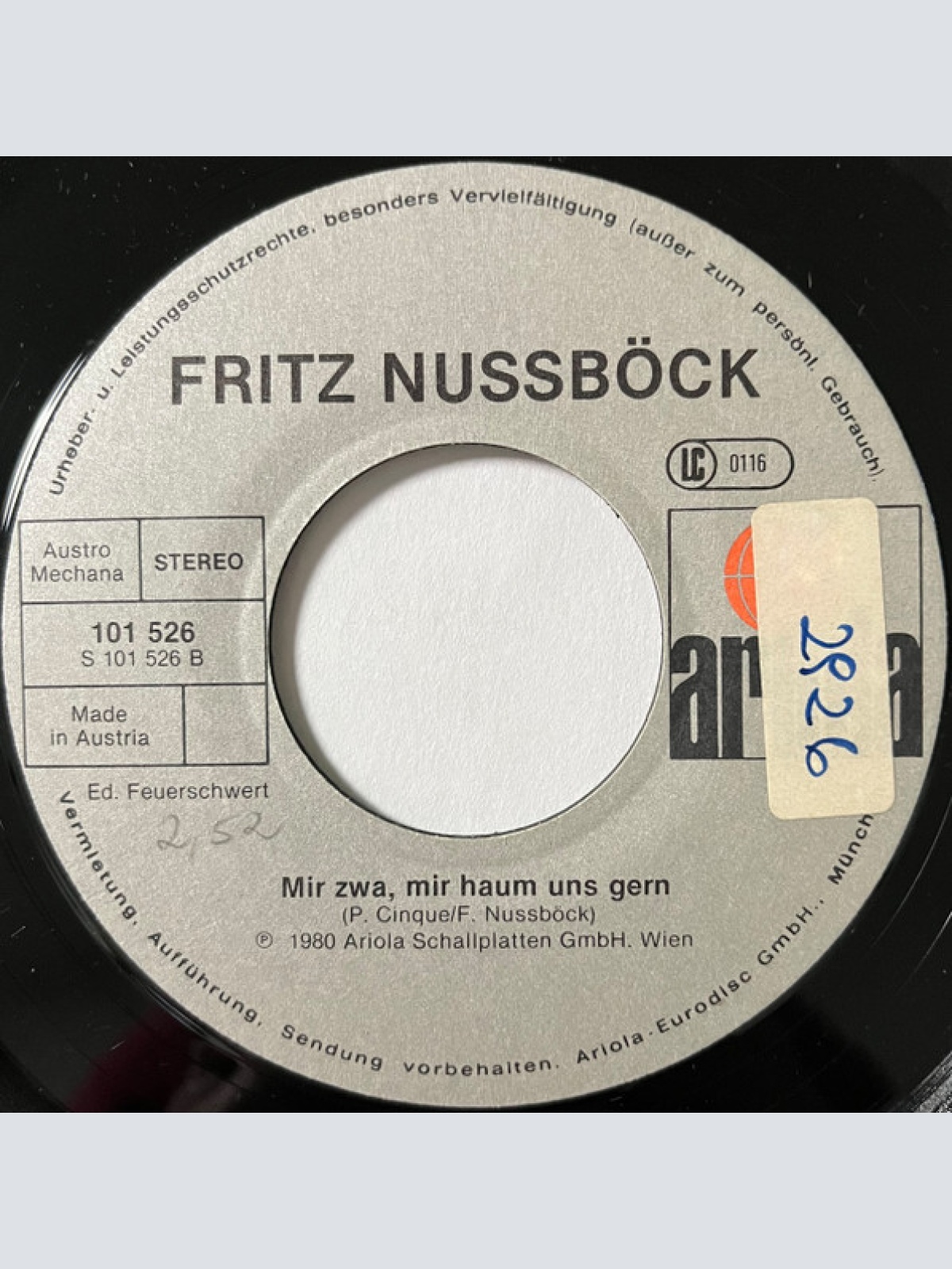 Vinyl / Fritz Nussböck* - I Geh Furt