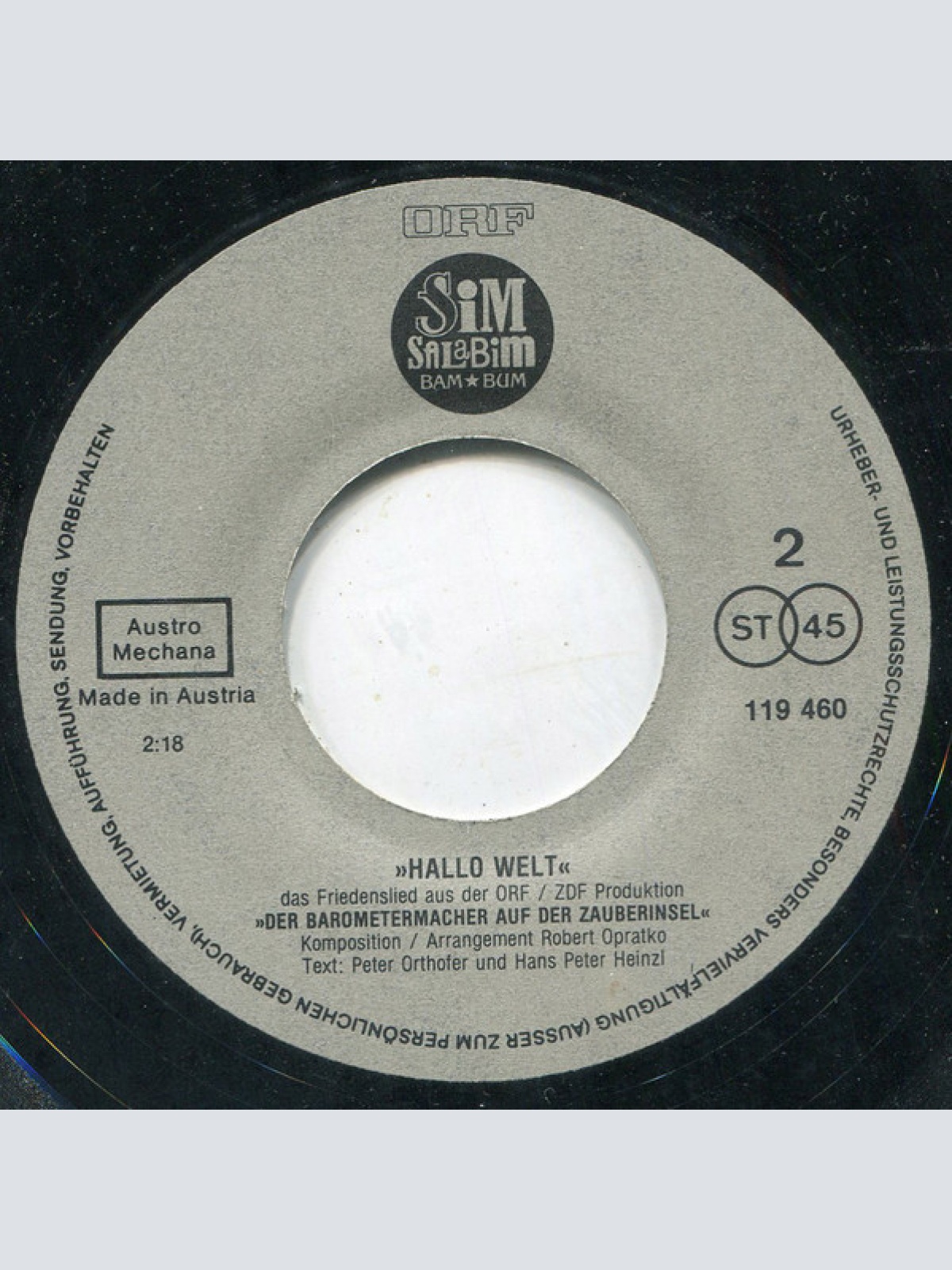 Vinyl / Sim SalaBim Bam Bum - Der Barometer Auf Der Zauberinsel