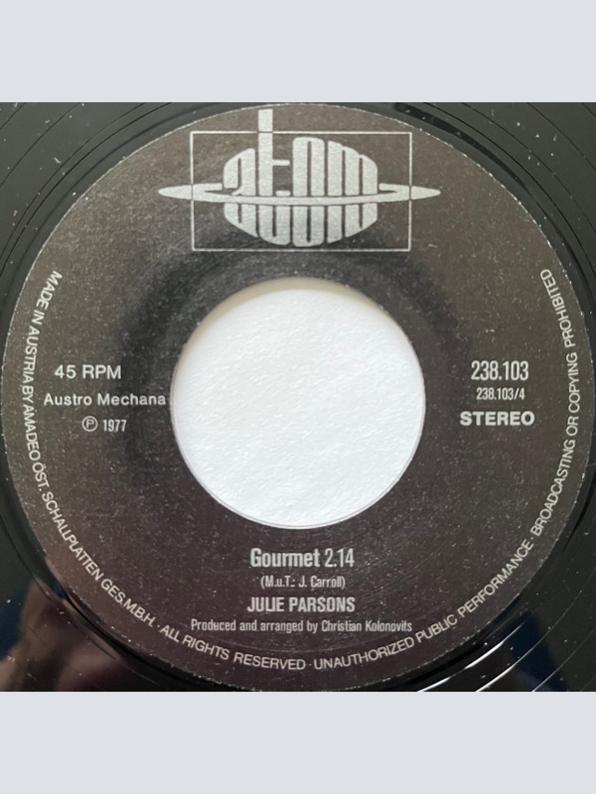 Vinyl / Julie Parsons - Sometimes I Cry