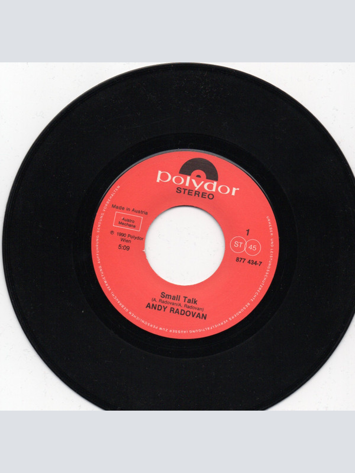 Vinyl / Andy Radovan - Small talk