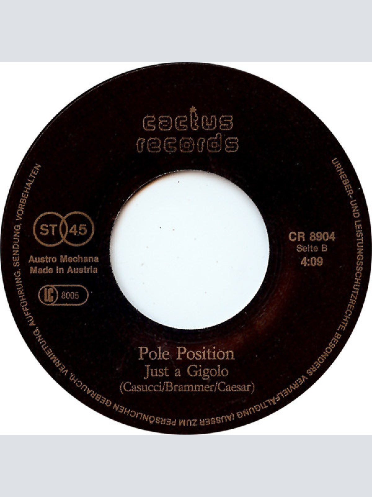 Vinyl / Pole Position (5) - Swing For Ever / Just A Gigolo