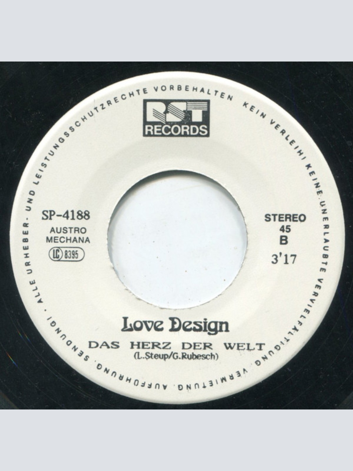 Vinyl / Love Design (2) - Dann Ist Es Liebe / Das Herz Der Welt