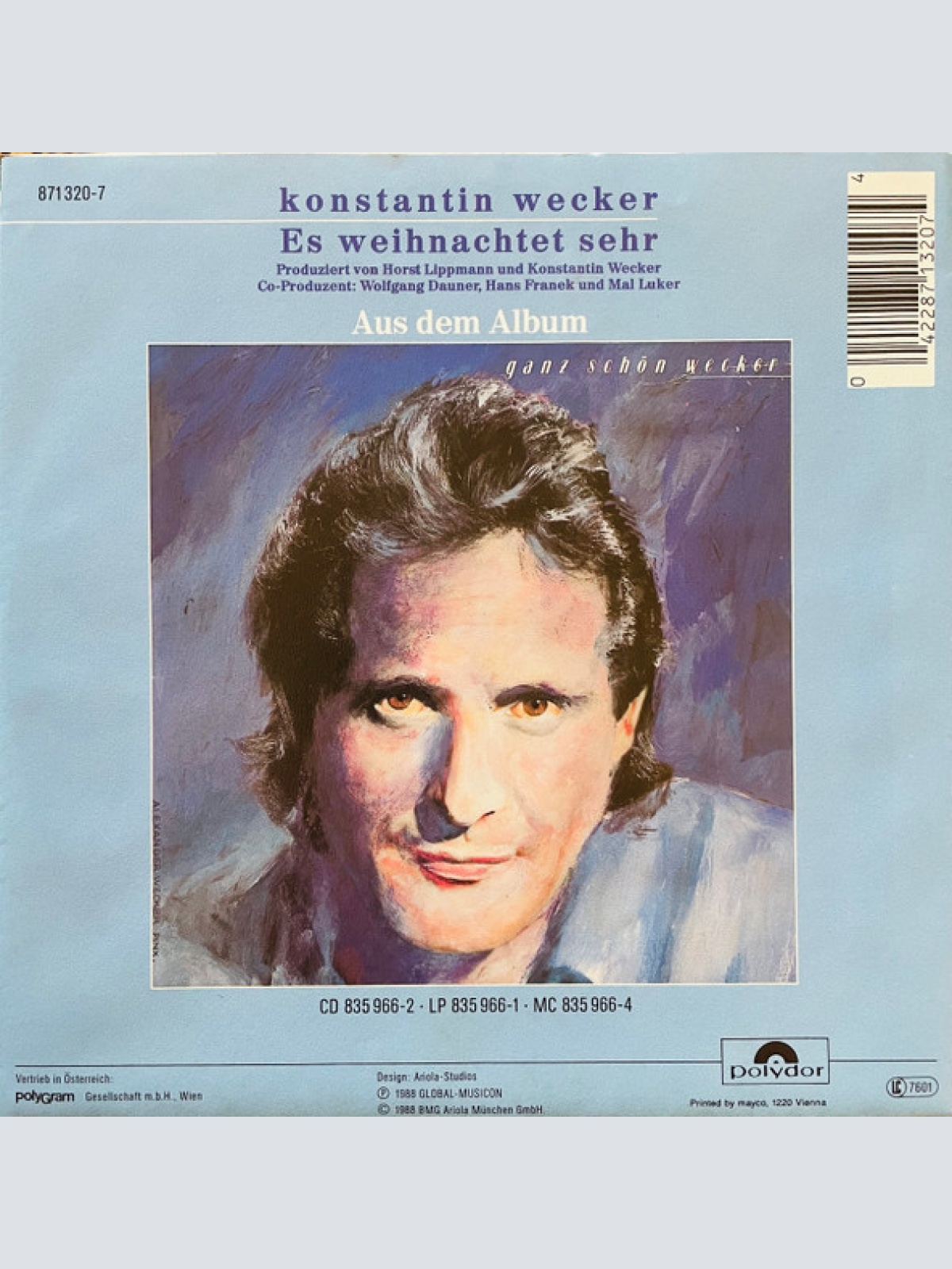 Vinyl / Konstantin Wecker - Es Weihnachtet Sehr