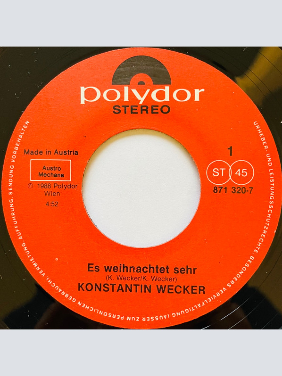Vinyl / Konstantin Wecker - Es Weihnachtet Sehr