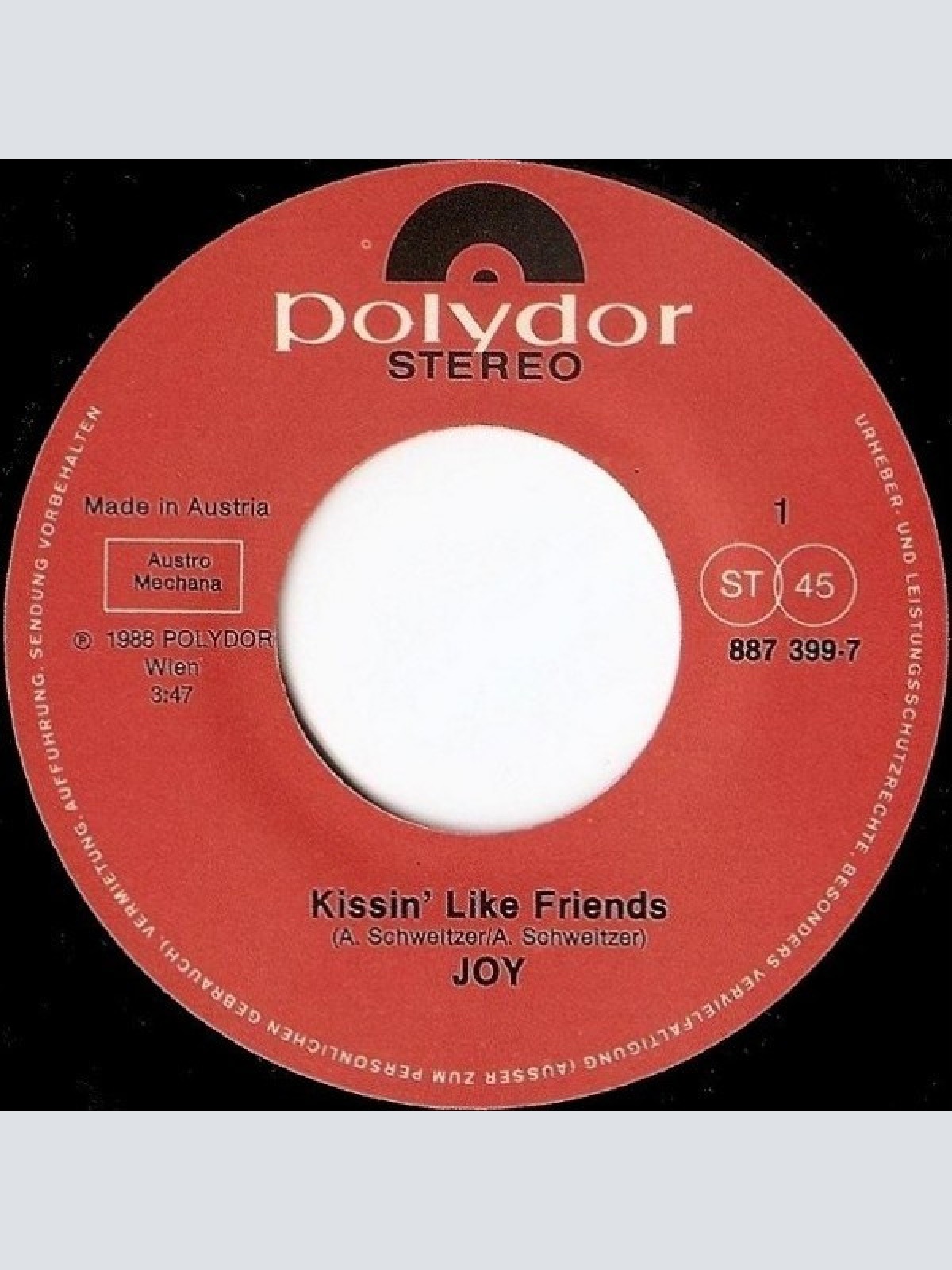 Vinyl / Joy (9) - Kissin' Like Friends