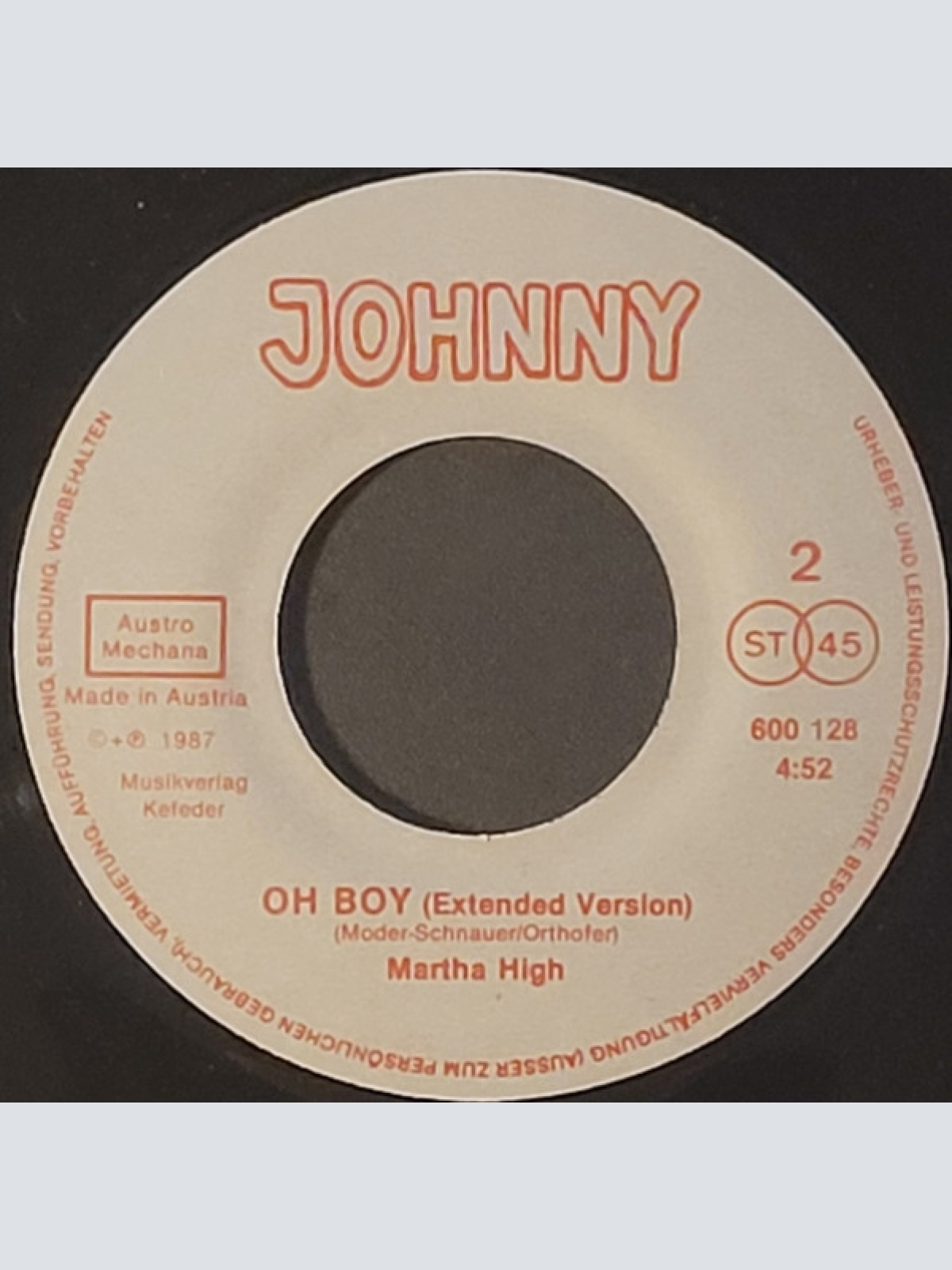 Vinyl / Martha High - Oh Boy