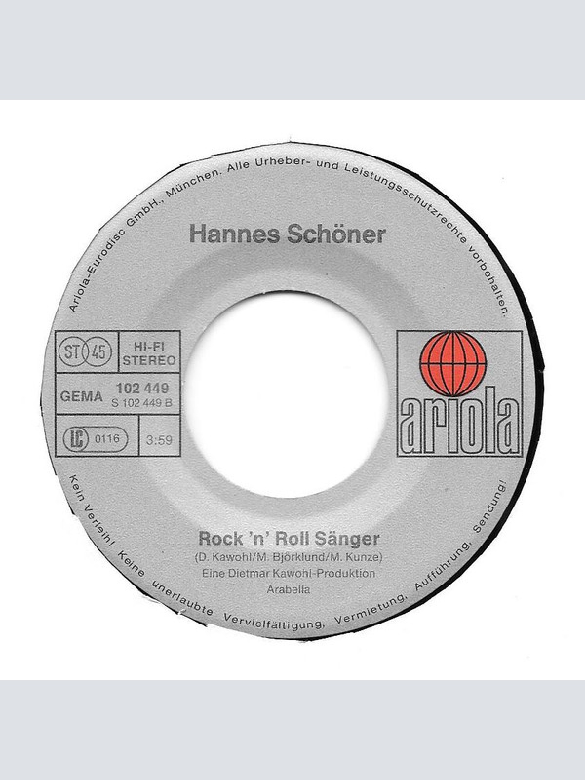 Vinyl / Hannes Schöner - Ich Bin Für Die Liebe