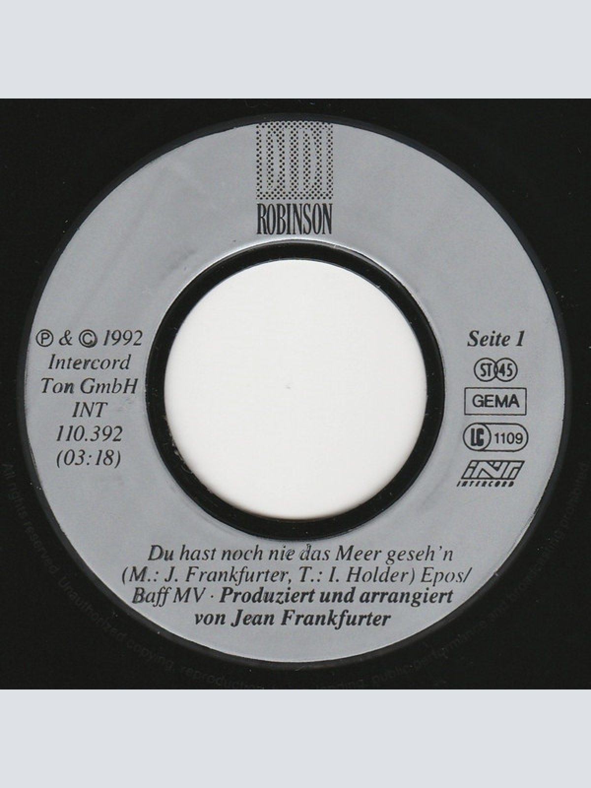 Vinyl / Didi Robinson - Du Hast Noch Nie Das Meer Geseh'n