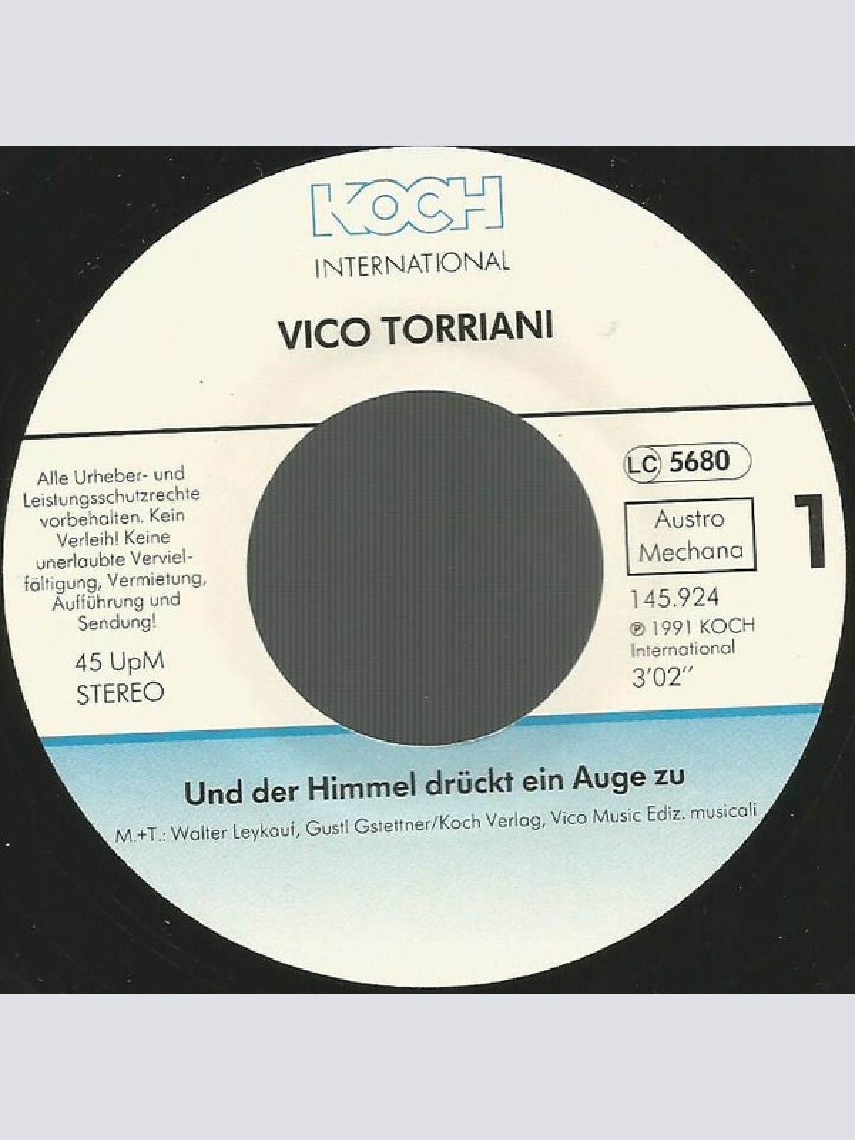 Vinyl / Vico Torriani - Und Der Himmel Drückt Ein Auge Zu