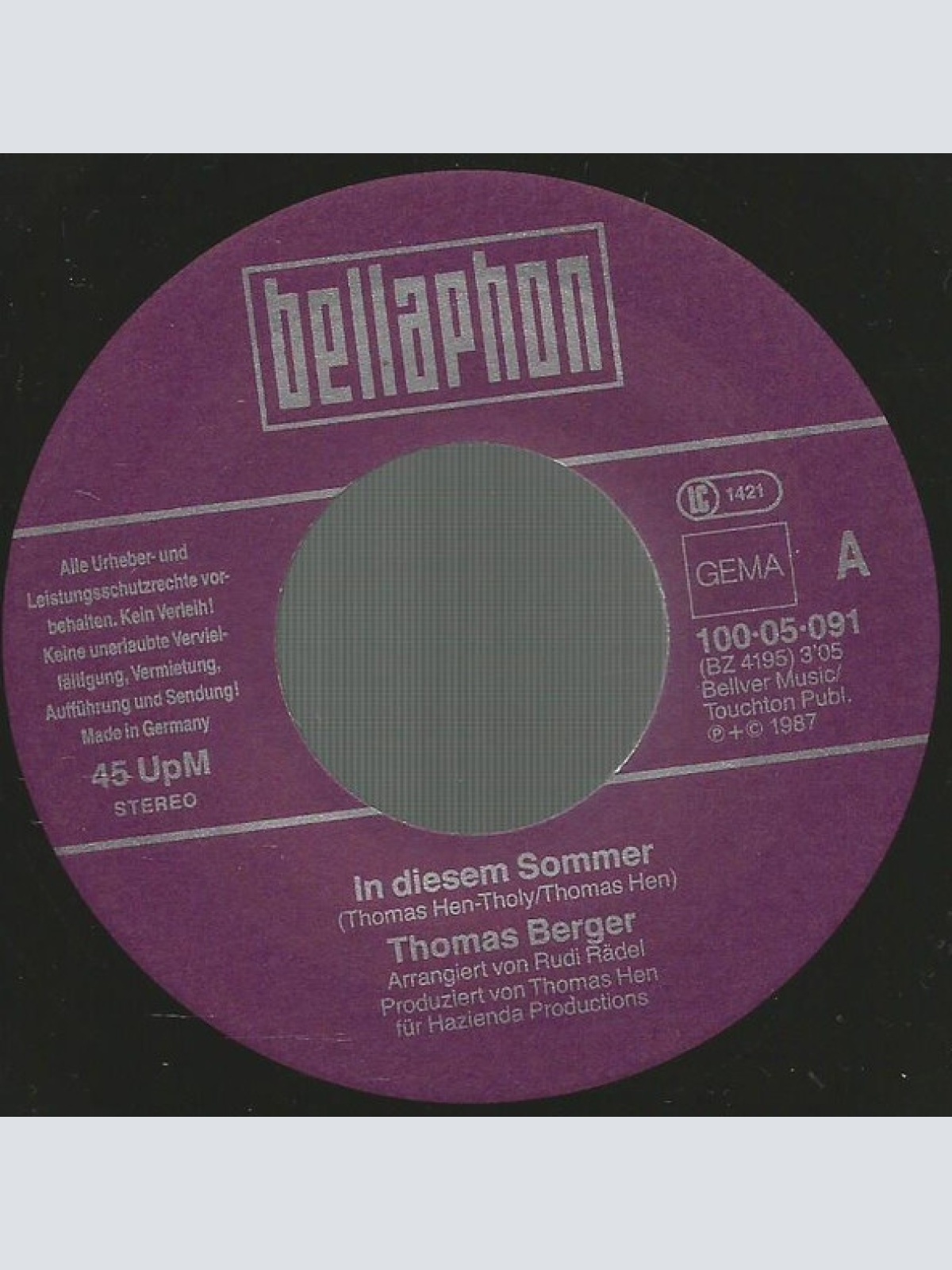 Vinyl / Thomas Berger (2) - In Diesem Sommer