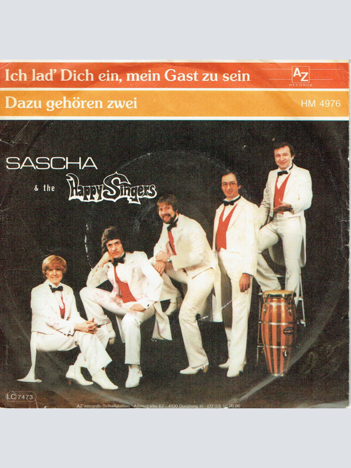 Vinyl / Sascha & The Happy Singers - Ich Lad' Dich Ein, Mein Gast Zu Sein / Dazu Gehören Zwei
