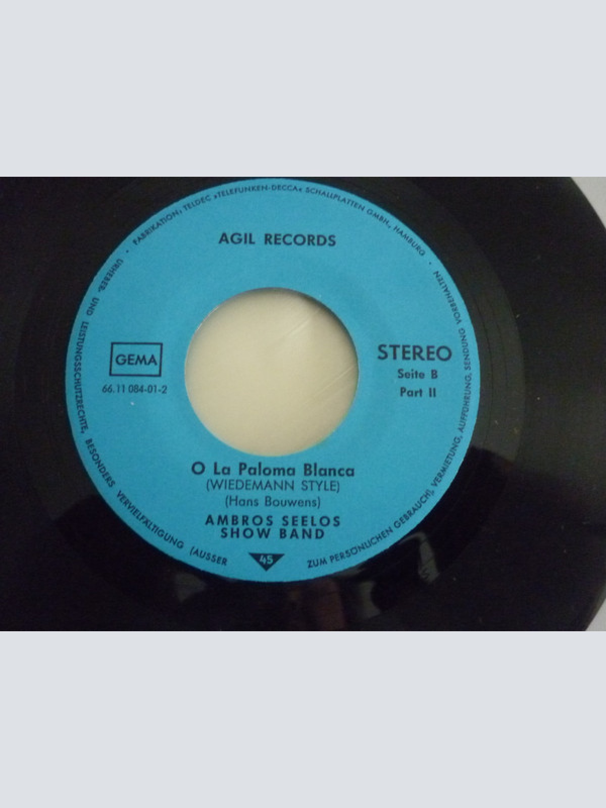 Vinyl / Ambros Seelos Show Band - O La Paloma Blanca Wiedemann Style