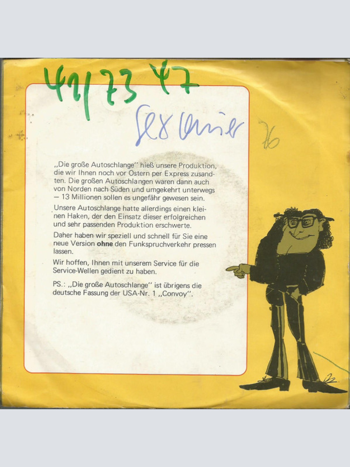 Vinyl / Martin Mann - Die Große Autoschlange / Die Nacht Ist Kalt