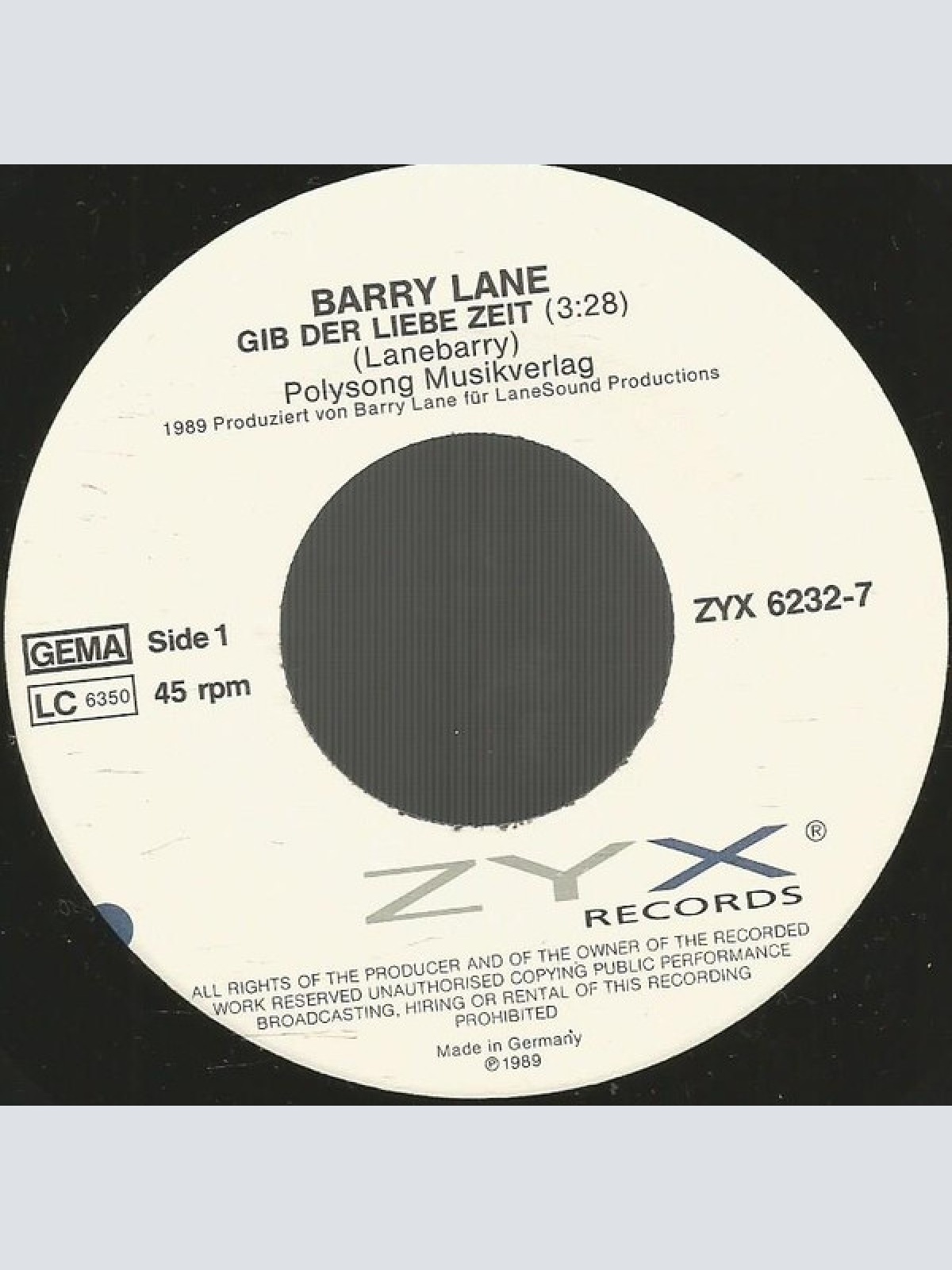 Vinyl / Barry Lane - Gib Der Liebe Zeit