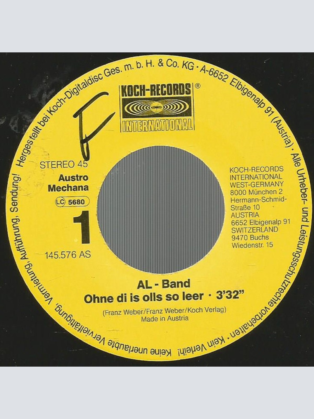 Vinyl / AL-Band* - Ohne Di Is Olls So Leer / Allan Und Valossn