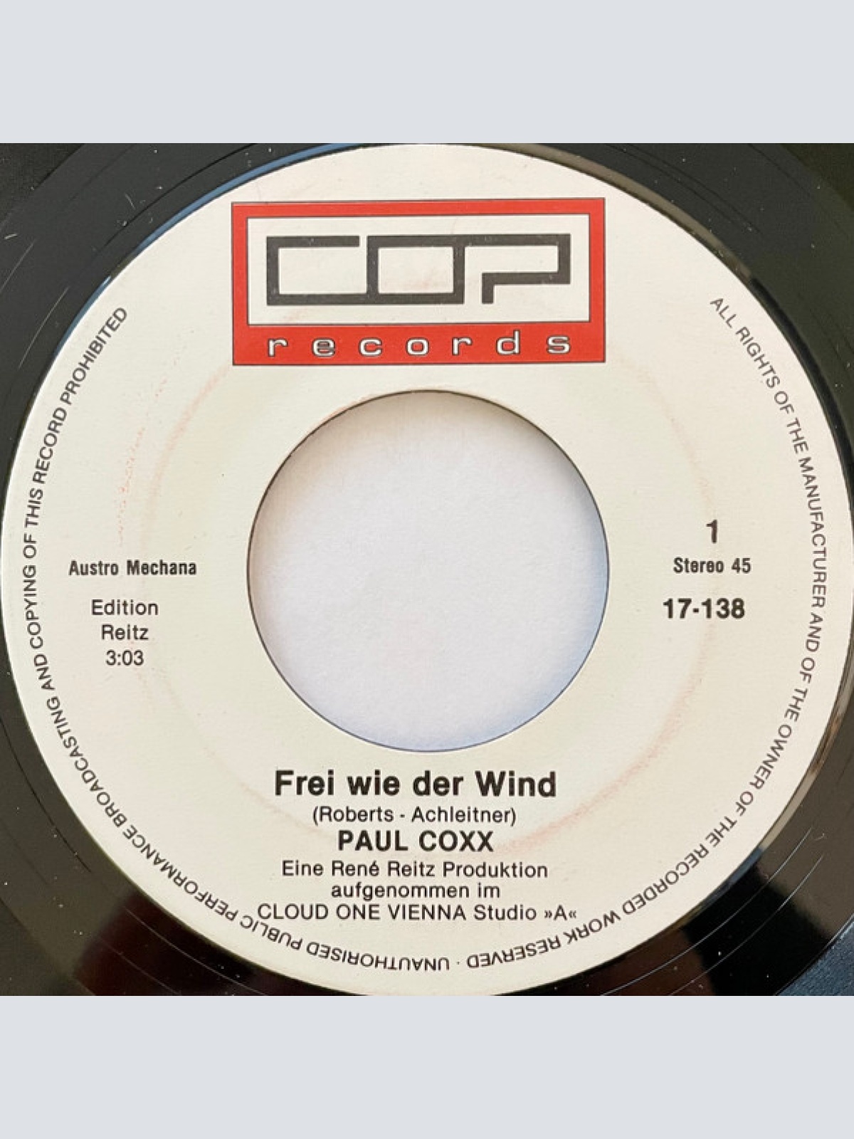 Vinyl / Paul Coxx - Frei Wie  Der Wind