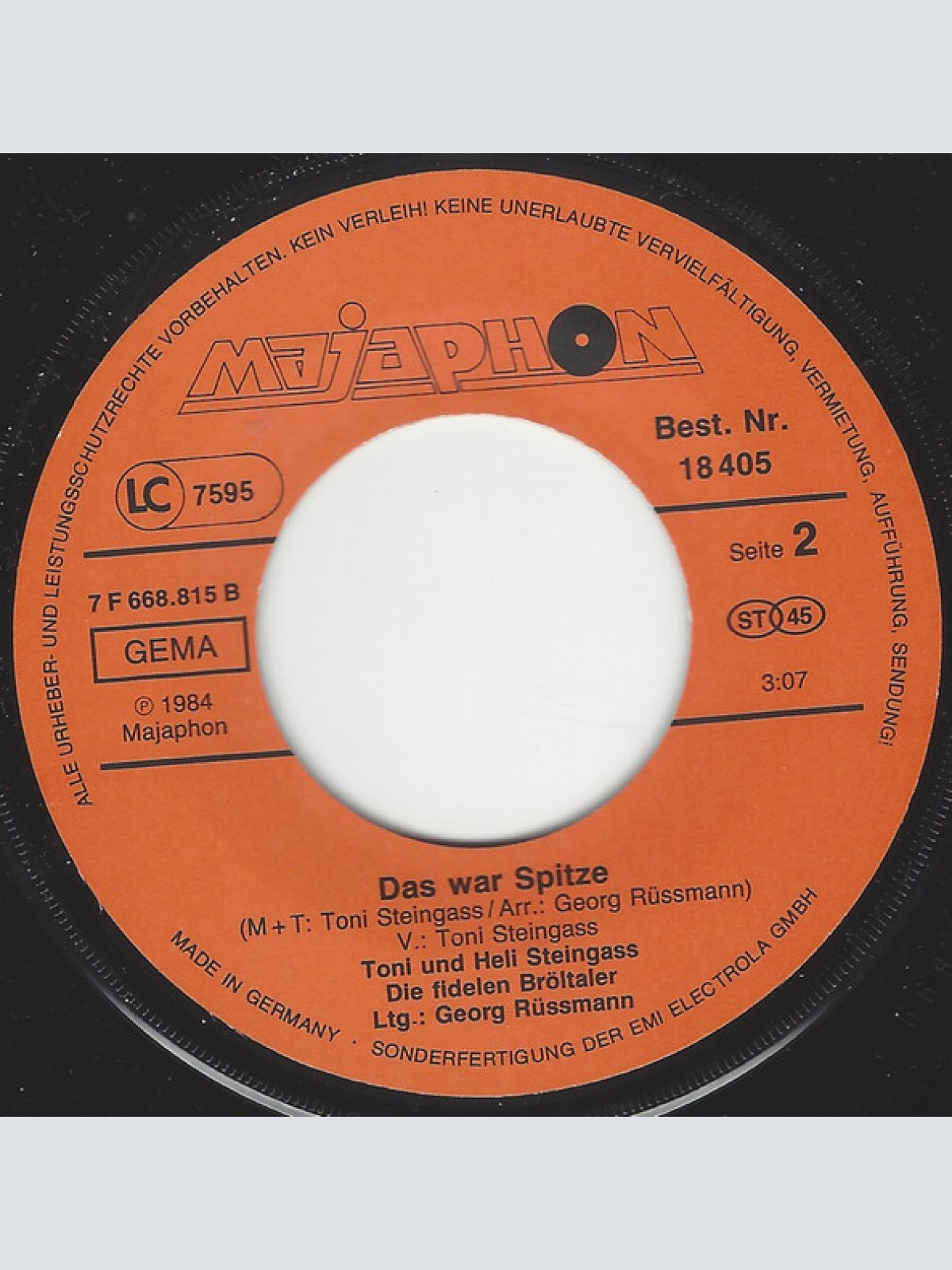 Vinyl / Toni Und Helmut Steingass - Uns Oma, Die Flügg Flugzeug