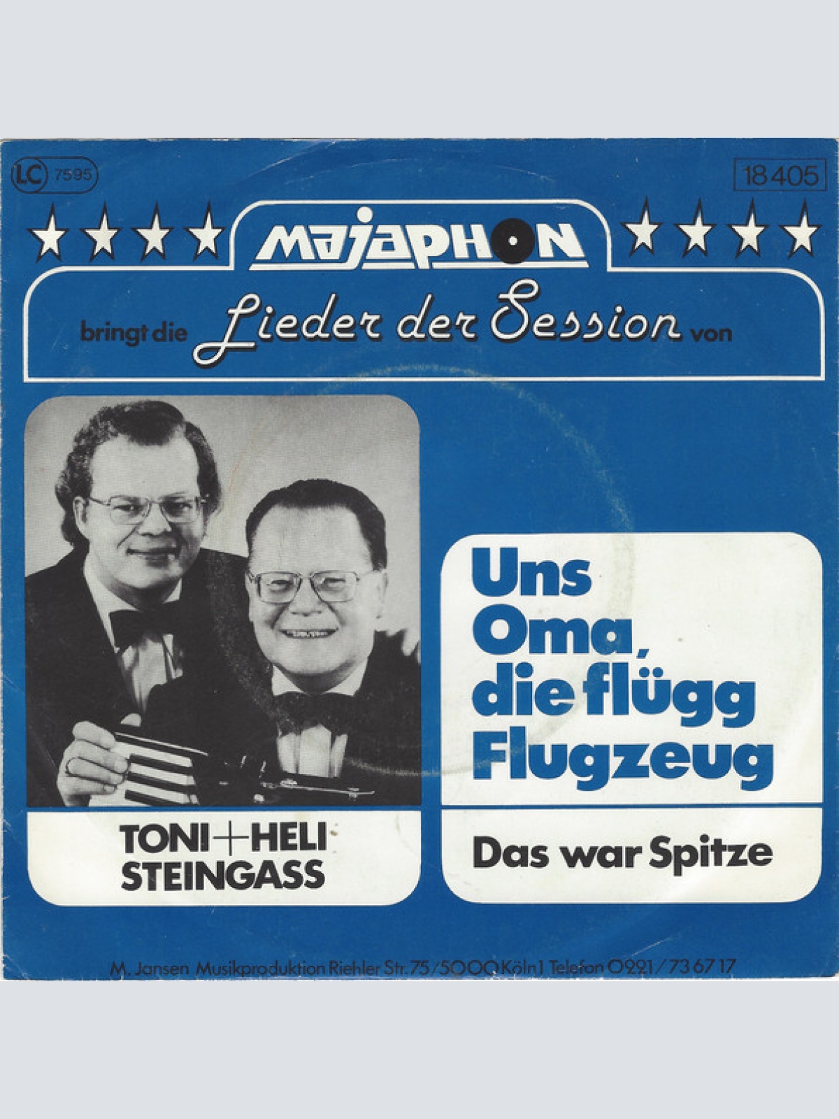 Vinyl / Toni Und Helmut Steingass - Uns Oma, Die Flügg Flugzeug