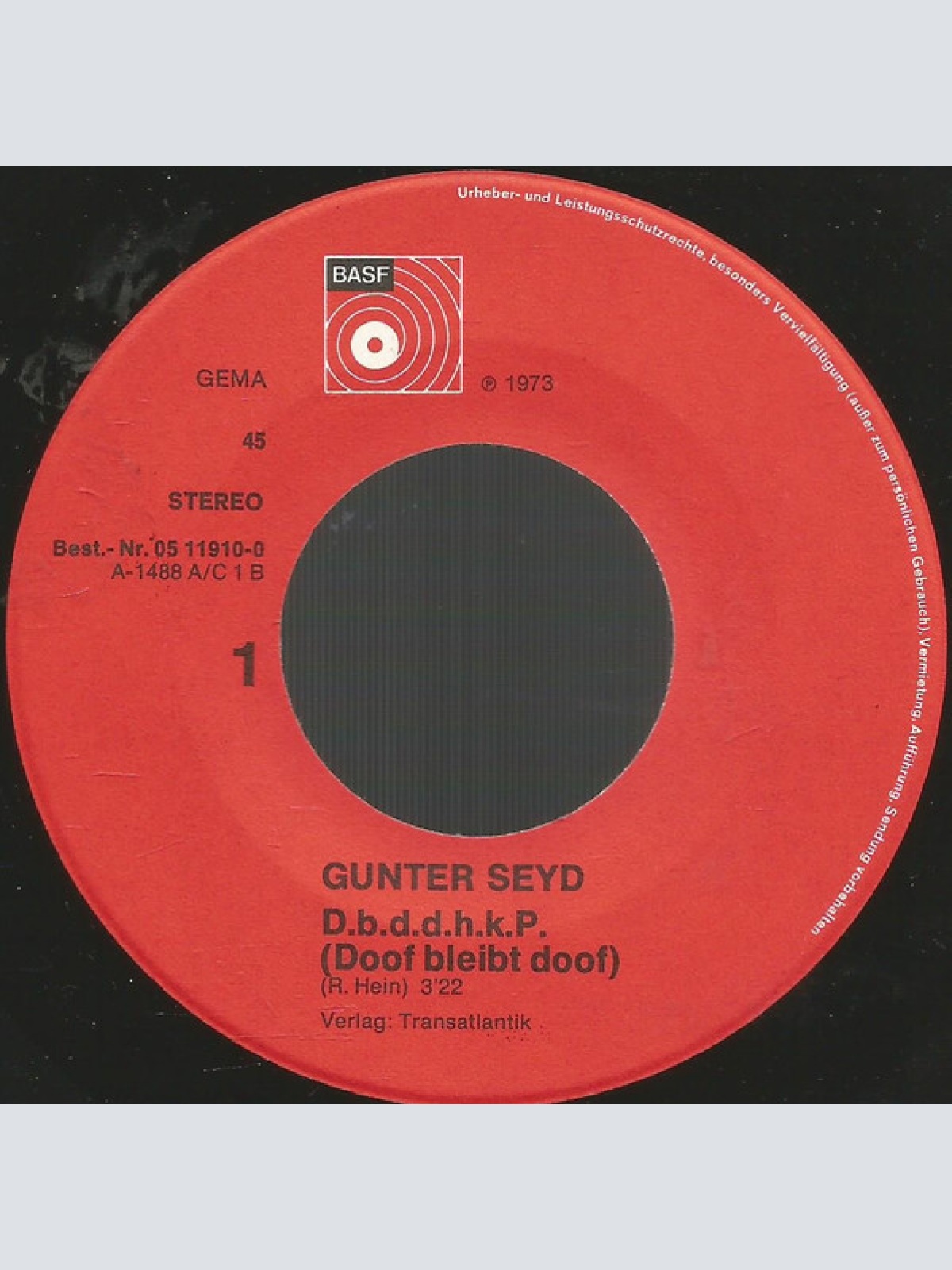 Vinyl / Gunter Seyd - D.b.d.d.h.k.P. (Doof Bleibt Doof)