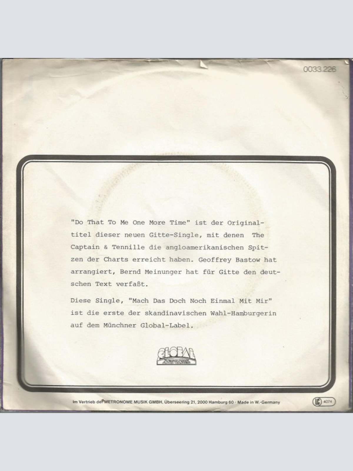 Vinyl / Gitte* - Mach Das Doch Noch Einmal Mit Mir