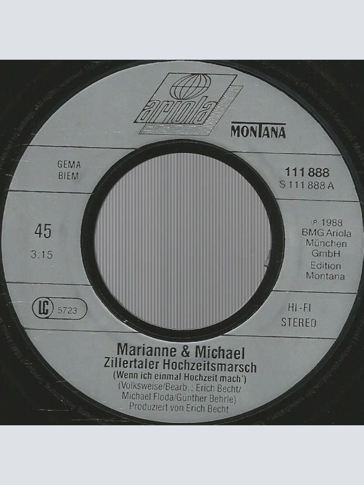 Vinyl / Marianne & Michael - Zillertaler Hochzeitsmarsch (Wenn Ich Einmal Hochzeit Mach')